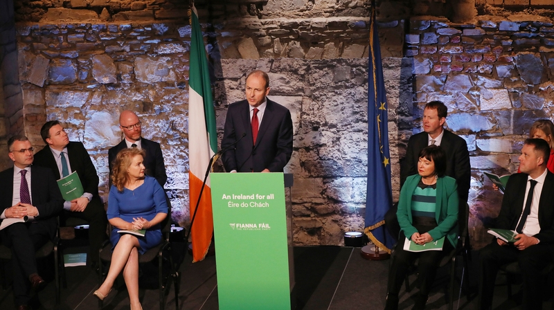 Members of the Fianna Fáil party at their manifesto launch