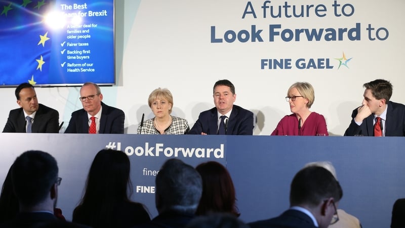 Members of the Fine Gael party at the launch of their General Election manifesto