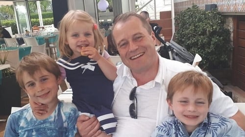 Conor, Darragh and Carla pictured with their father Andrew McGinley