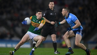 Paul Geaney of Kerry and Dublin's John Small