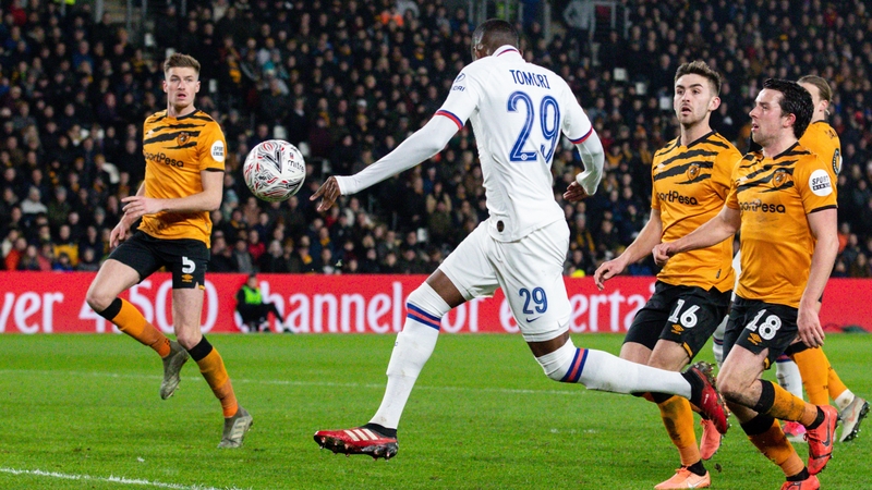 Chelsea's Fikayo Tomori scores his side's second goal