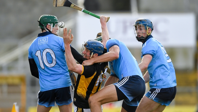 John Donnelly of Kilkenny is surrounded by Dublin opponents