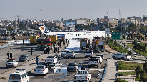 A passenger said the back wheel had broken off during the crash