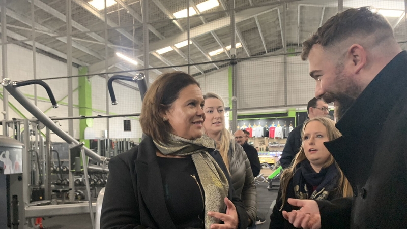 Sinn Féin leader Mary Lou McDonald was campaigning in Galway ahead of tonight's TV debate