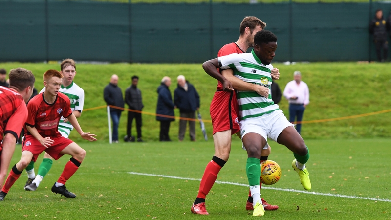 Jonathan Afolabi in action for Celtic reserves