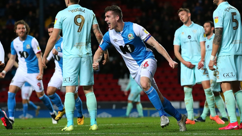 Darragh Lenihan celebrates his winner against QPR