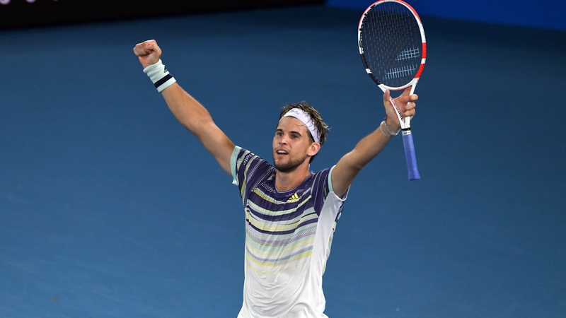 Dominic Thiem celebrating his win