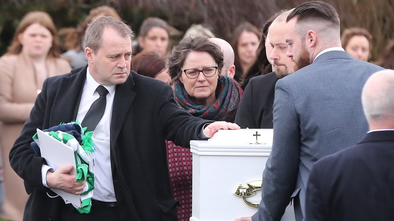 The children's father Andrew McGinley delivered a eulogy before the funeral mass