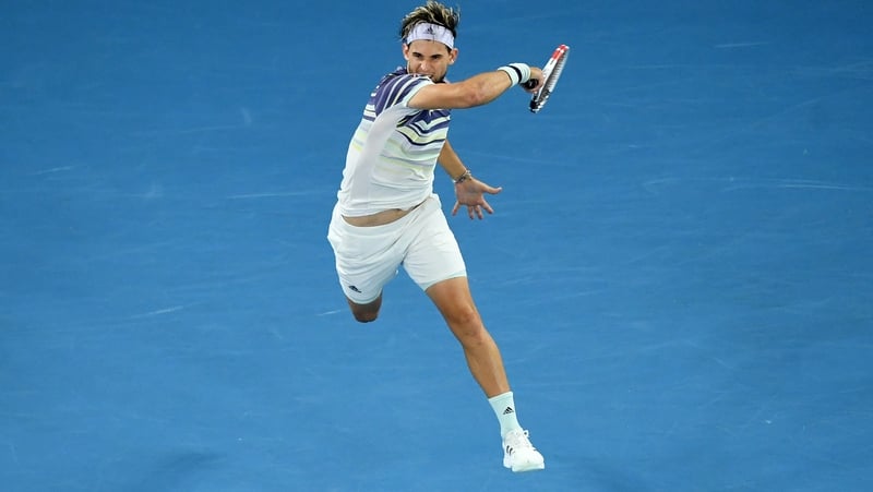 Dominic Thiem follows through on a forehand drive