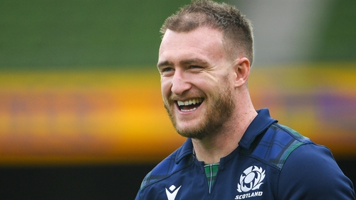 Stuart Hogg during the Scotland Rugby captain's run at the Aviva Stadium