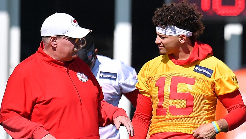 Kansas City Chiefs head coach Andy Reid and quarterback Patrick Mahomes ahead of the Super Bowl against the 49ers