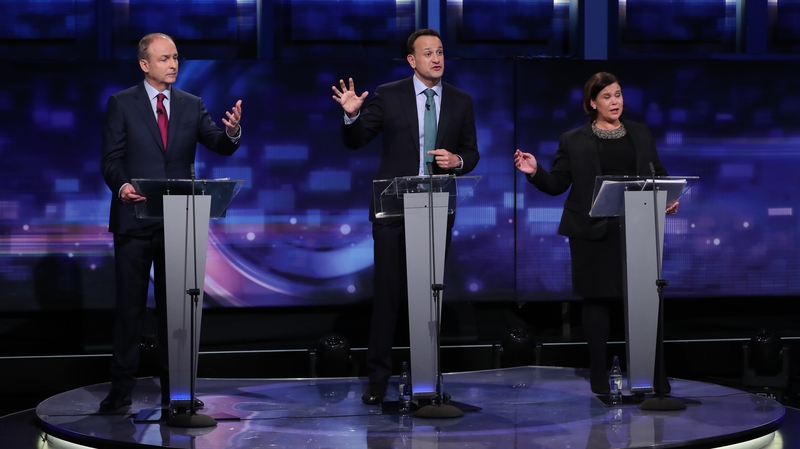 Mary Lou McDonald, Micheál Martin and Leo Varadkar taking part in the debate