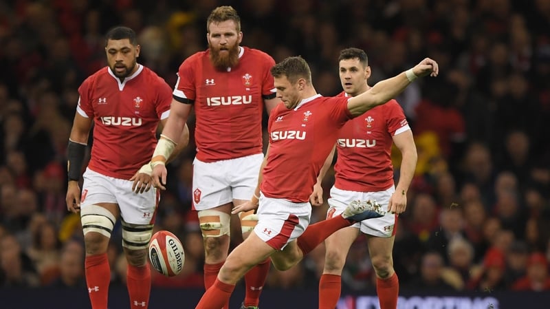 Wales player Dan Biggar in action during the opening win in Italy