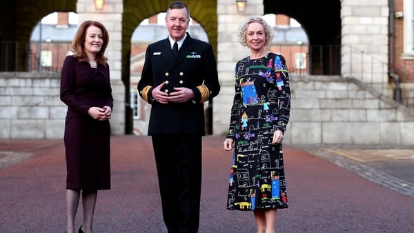 Rachel Hussey, Chair of 30% Club Ireland and partner with Arthur Cox, Vice Admiral Mark Mellett, Chief of Staff at the Irish Defence Forces and Anne O'Leary, CEO of Vodafone Ireland
