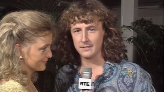 Clíona Ní Bhuachalla and Tom Dunne at the IRMA Awards, 1990