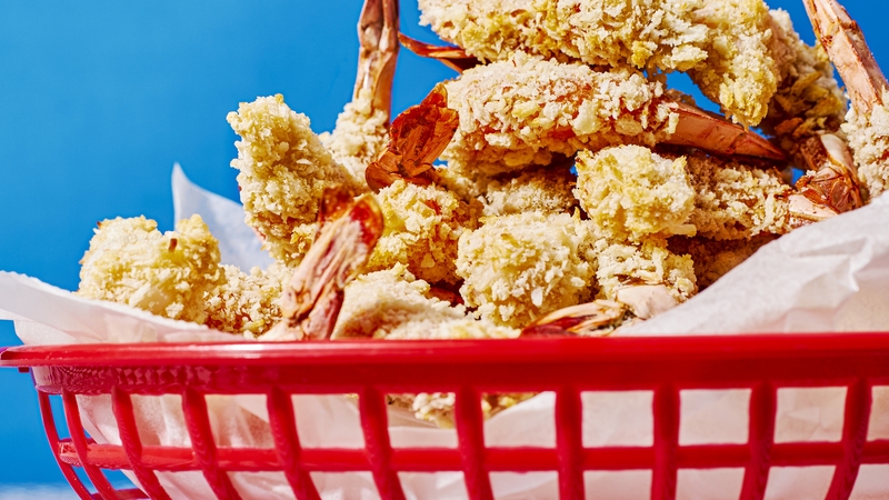 Healthy baked scampi