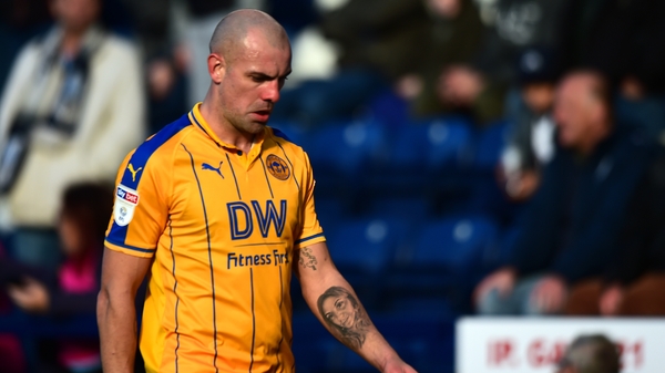 Darron Gibson's short-term contract with Neville's Salford City expires this summer (file pic)
