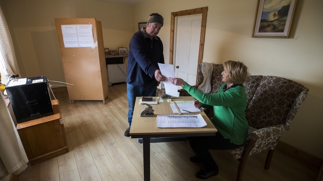 Eddie Joe McGee is one of the first there to collect his ballot paper