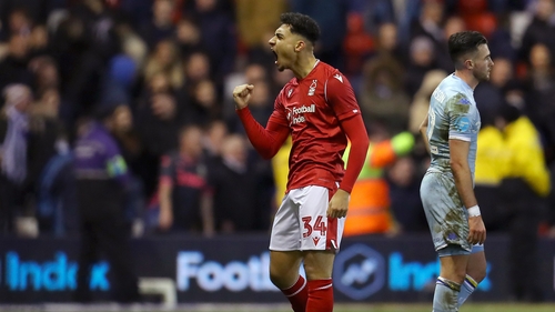 Tyler Walker celebrates after scoring his team's second goal