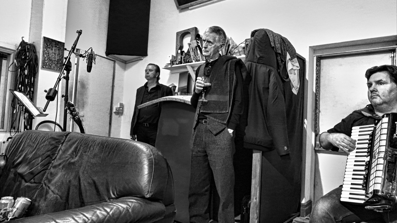 Eamonn Dowd, Eamon Carr and Ken Whelan in the studio
