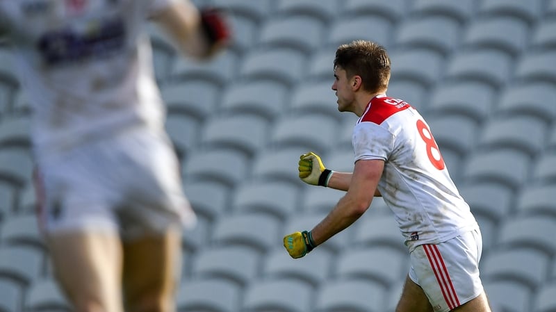 Ian Maguire celebrates scoring a point for Cork