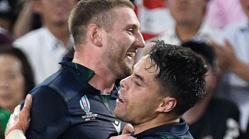 Sean Maitland (right) hopes Finn Russell and Gregor Townsend can sort out their differences