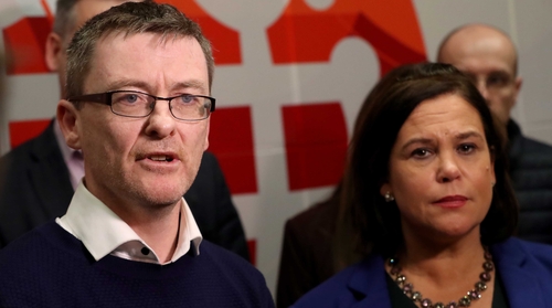 David Cullinane appeared alongside party leader Mary Lou McDonald this evening