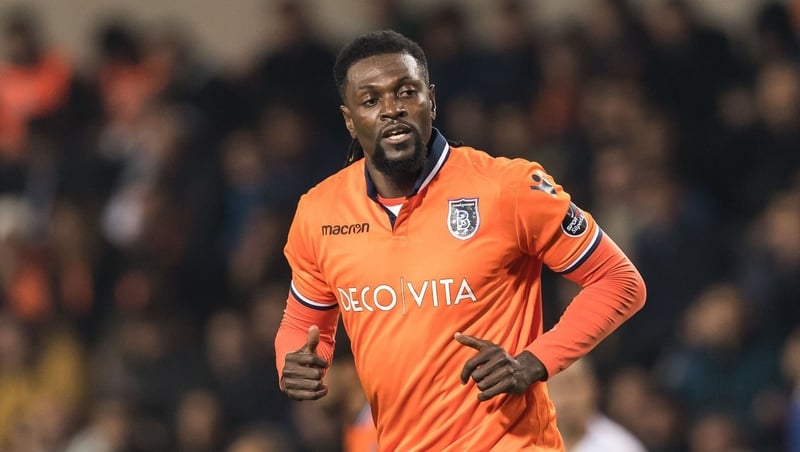 Adebayor in action with Istanbul Basaksehir FK in December 2018
