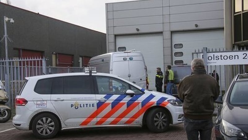 The scene of one of the letter bomb attacks in Amsterdam