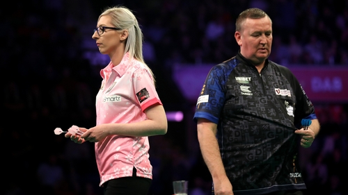 Fallon Sherrock throws in her match against Glen Durrant