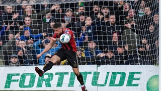 Rob Cornwall of Bohemians clears a Shamrock Rovers chance