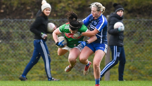 Rachel Kearns of Mayo in action against Waterford's Megan Dunford in Swinford