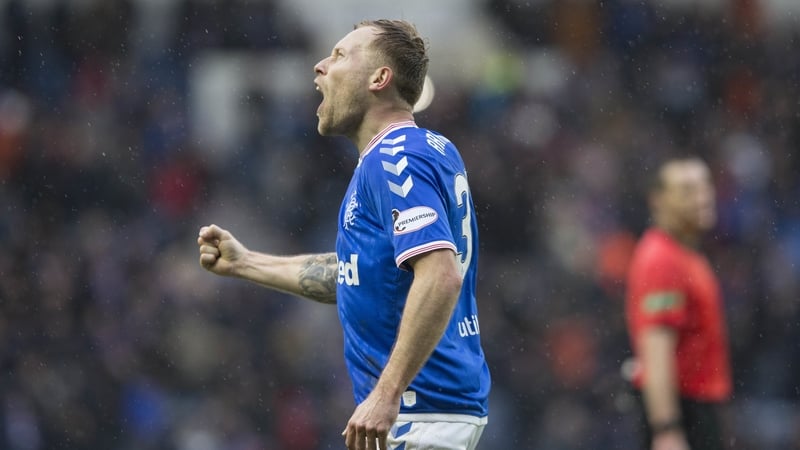 Scott Arfield celebrates scoring the only goal of the game