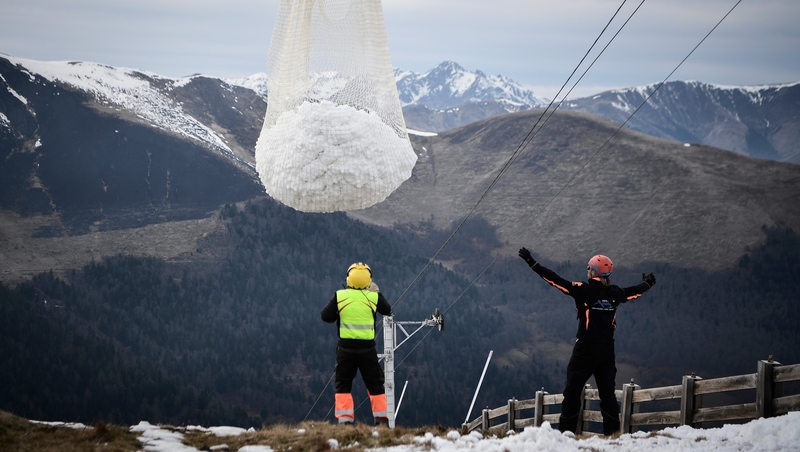 Authorities at Luchon-Superbagneres in southwest France said they decided to have extra snow helicoptered in to three areas