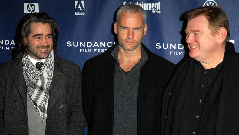 Colin Farrell, Martin McDonagh and Brendan Gleeson at the premiere of In Bruges at the Sundance Film Festival in Park City, Utah in January 2008