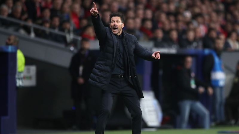 Diego Simeone was typically animated on the Atletico sideline
