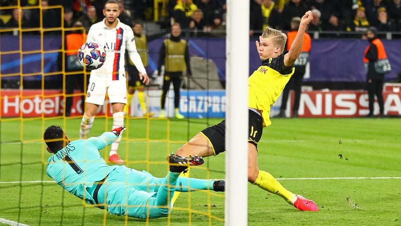 Erling Haaland opens the scoring in Dortmund
