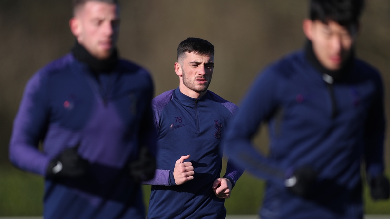 Troy Parrott training with Tottenham