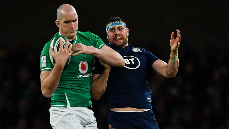 Devin Toner (L) appeared off the bench against Scotland and Wales