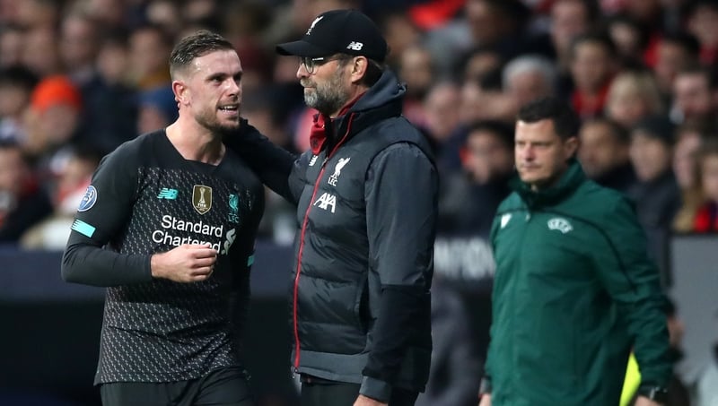 Jordan Henderson is set to be out for three weeks