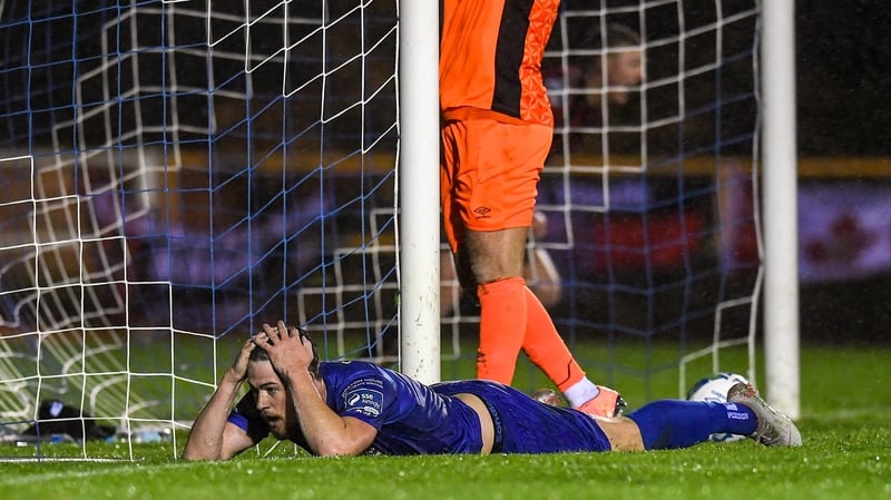 Sam Bone of Waterford reacts after scoring the own goal