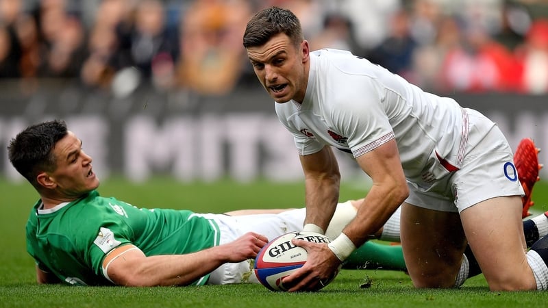 George Ford (R) scored a try against Ireland in February's Six Nations clash