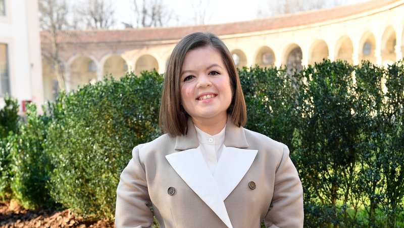 Sinéad Burke in Ferragamo. Photo: Getty