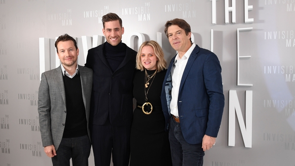 Director Leigh Whannell, Mr Invisible Oliver Jackson-Cohen, Elisabeth Moss and producer Jason Blum