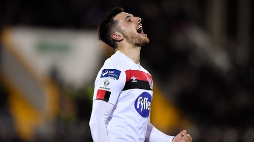 Flores celebrates his beautiful strike