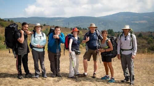 Pauline McLynn (second left) and her travelling companions