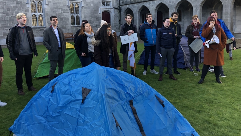 The protest is part of a nationwide campaign to 'Break the Barriers' to higher education