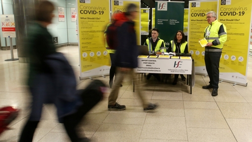 A HSE team at Dublin Airport as part of the public awareness campaign