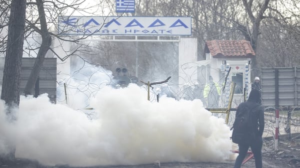 Tear gas was fired during clashes at the border