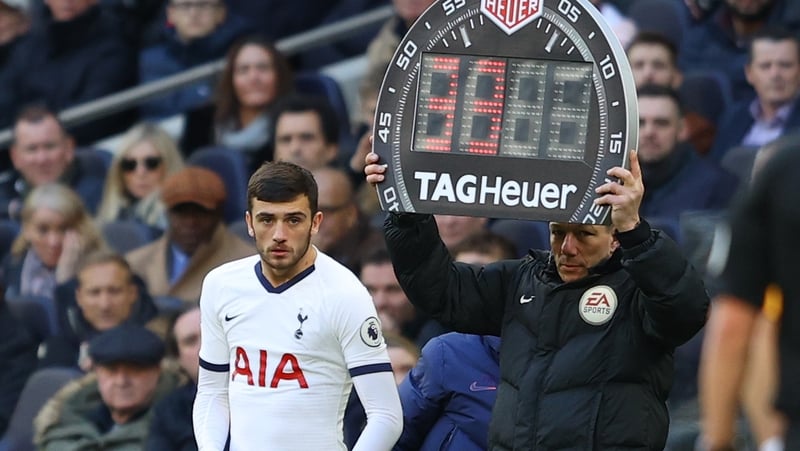 Troy Parrott coming on as a late substitute